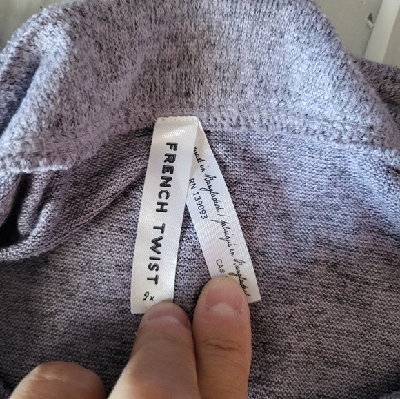 French Twist Light Purple Button-Detail Top, Size 2X - Picture 5 of 7